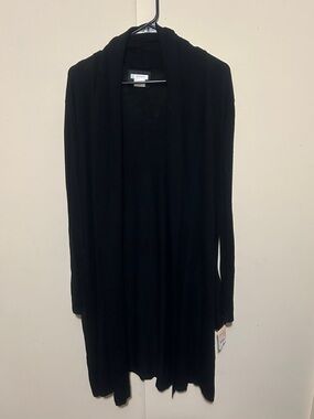 NWT Shimera Black Open-Front Long Cardigan